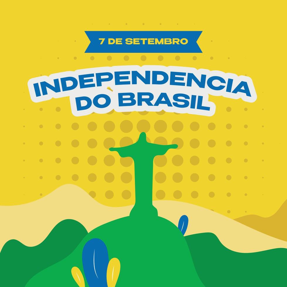 ilustração silhueta 7 de setembro br independência do brasil vetor