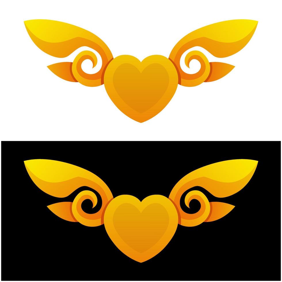 logotipo voador amor gradiente colorido estilo vetor