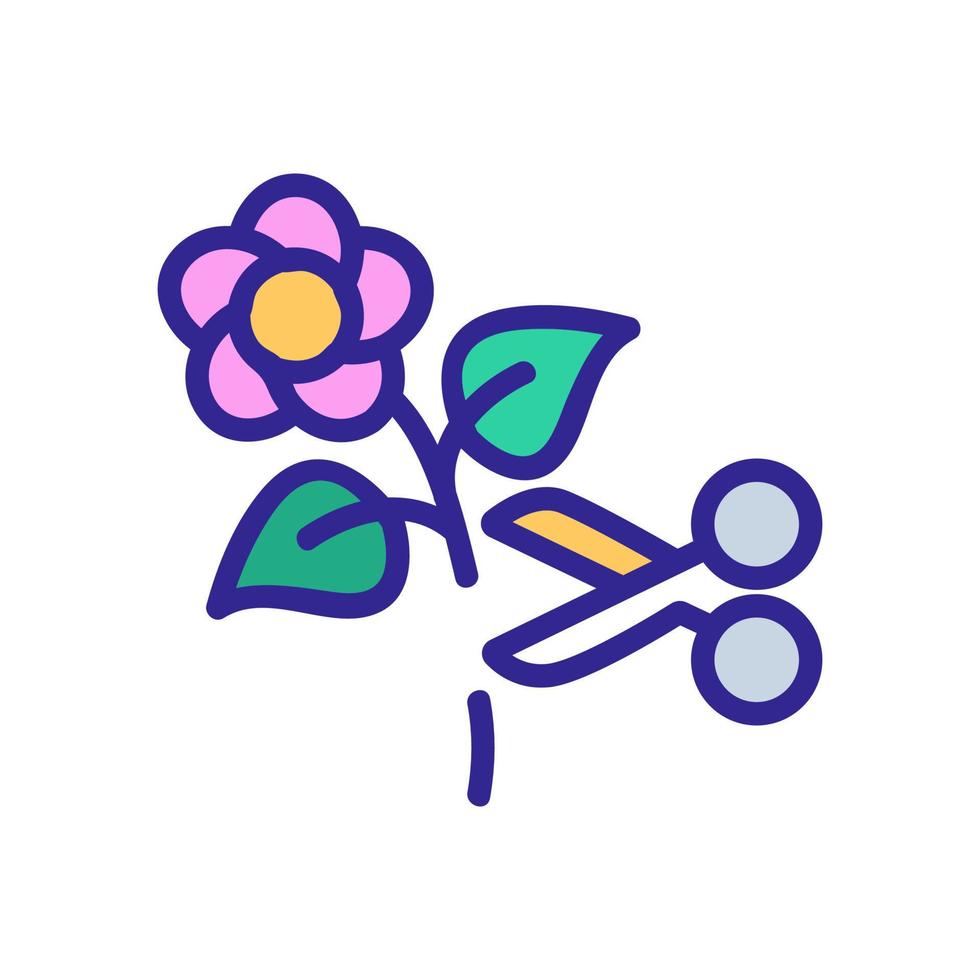 ilustração de contorno de vetor de ícone de poda de flores