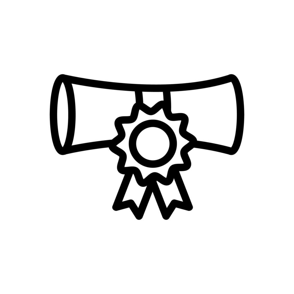 vetor de ícone de diploma. ilustração de símbolo de contorno isolado
