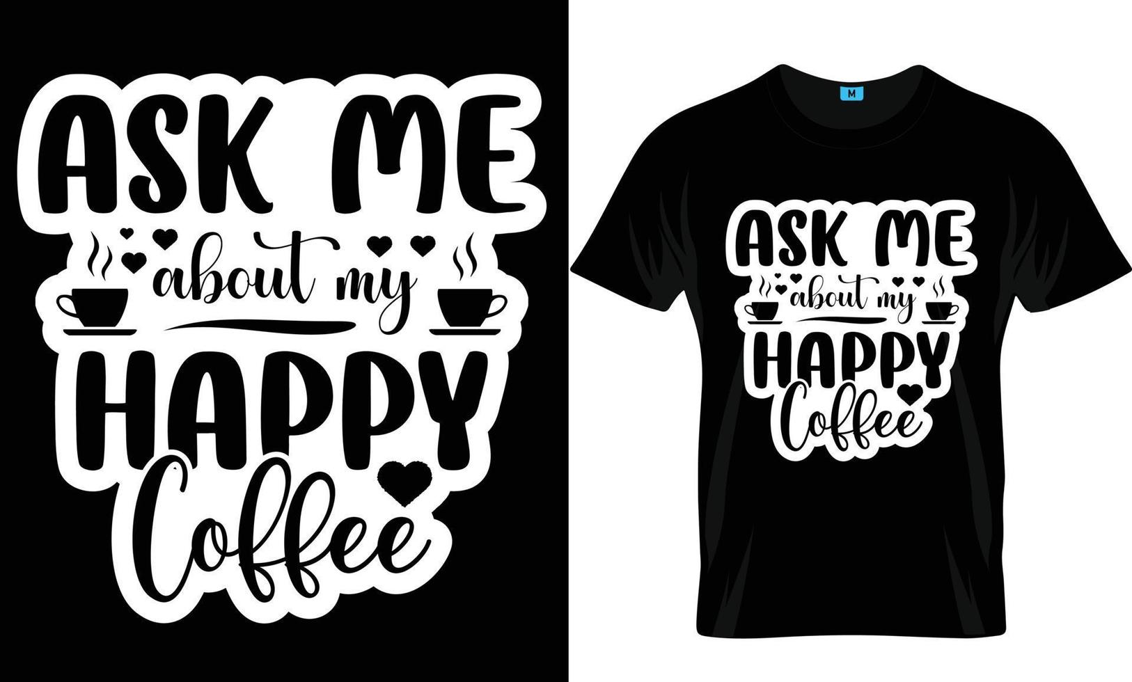 design de camiseta de café vetor