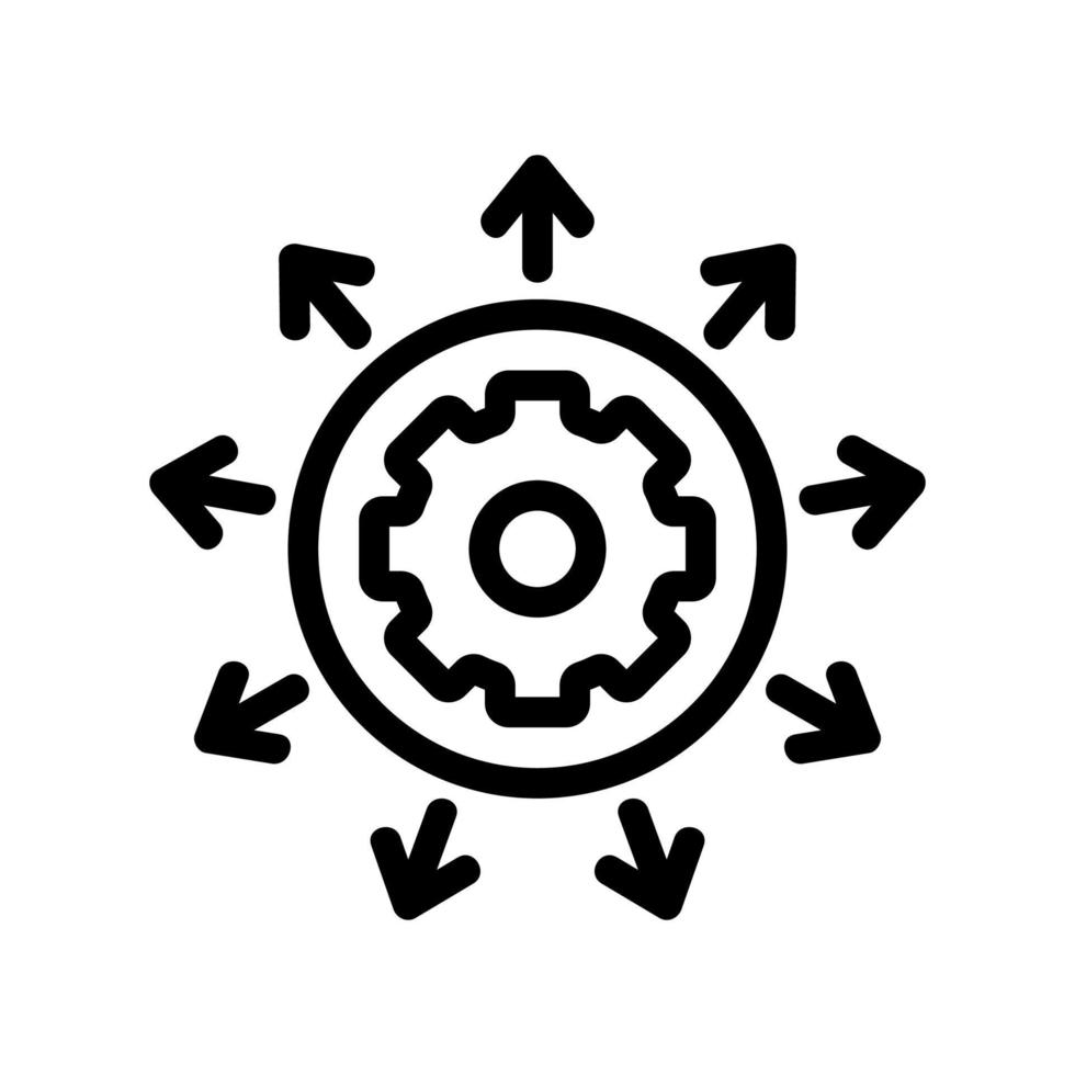 configurar o ícone de vetor. ilustração de símbolo de contorno isolado vetor