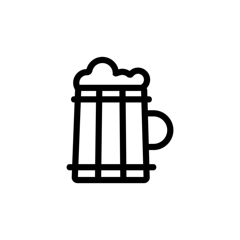 vetor de ícone de espuma de cerveja caneca. ilustração de símbolo de contorno isolado