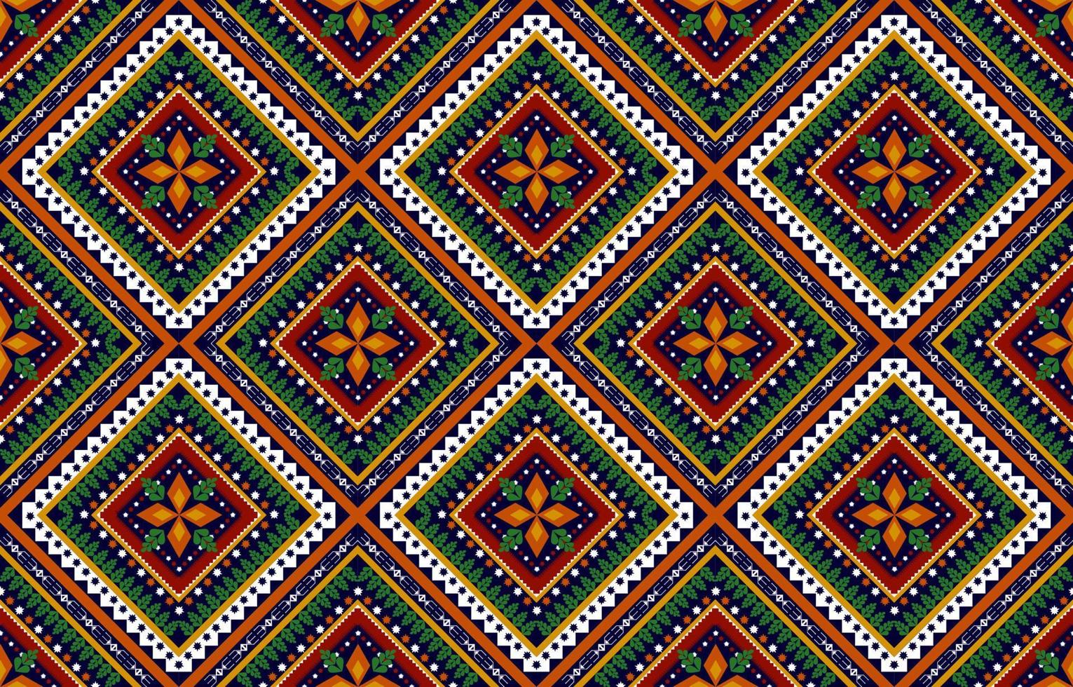 geométrico étnico sem costura padrão tribal tradicional. decoração de flores. design para plano de fundo, ilustração, papel de parede, tecido, textura, batik, tapete, vestuário, bordado vetor