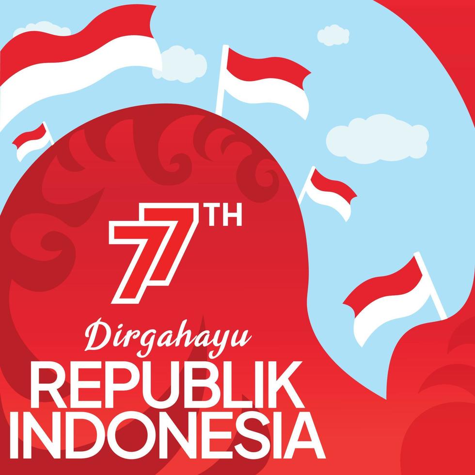 ilustração em vetor dia da independência da Indonésia.