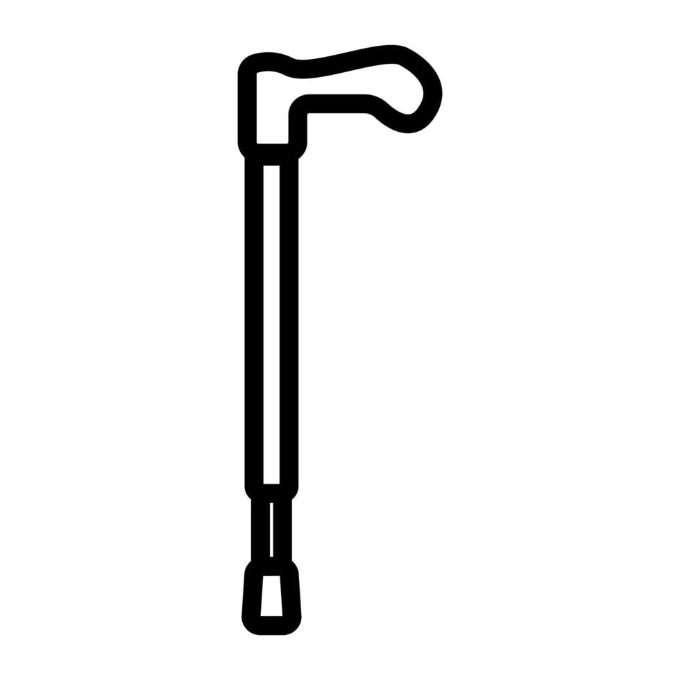 vetor de ícone de bengala ortopédica. ilustração de símbolo de contorno isolado