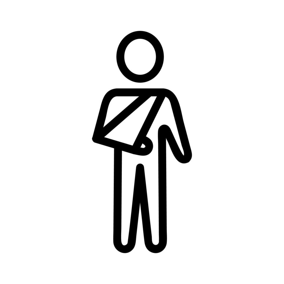 vetor de ícone de braço quebrado. ilustração de símbolo de contorno isolado