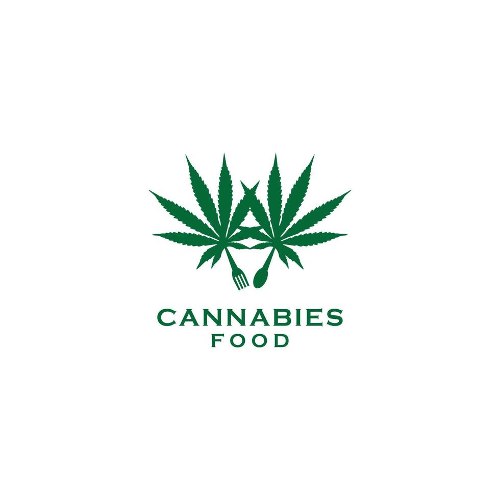 logotipo de design abstrato de comida de cannabis vetor