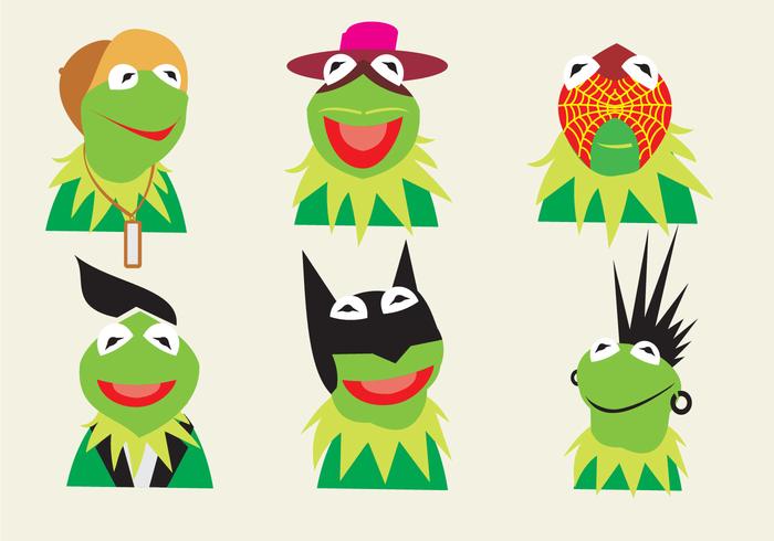 Vários personagens de Kermit the Frog vetor