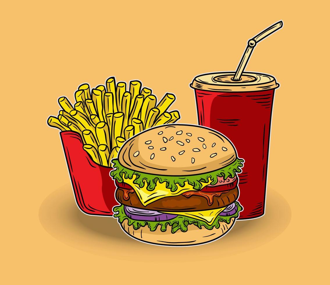 ilustração vetorial de fast-food vetor