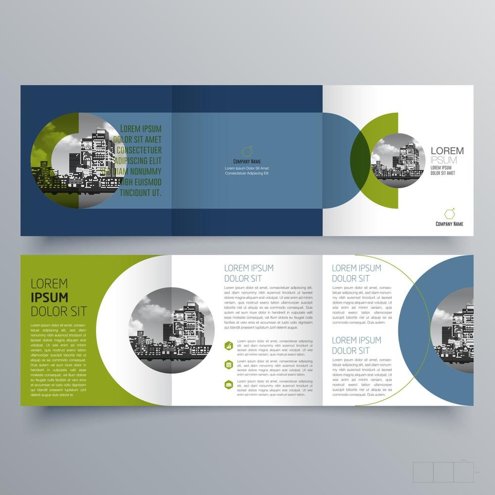 modelo de folheto com três dobras design geométrico minimalista para empresas e negócios. modelo de vetor de folheto de conceito criativo.