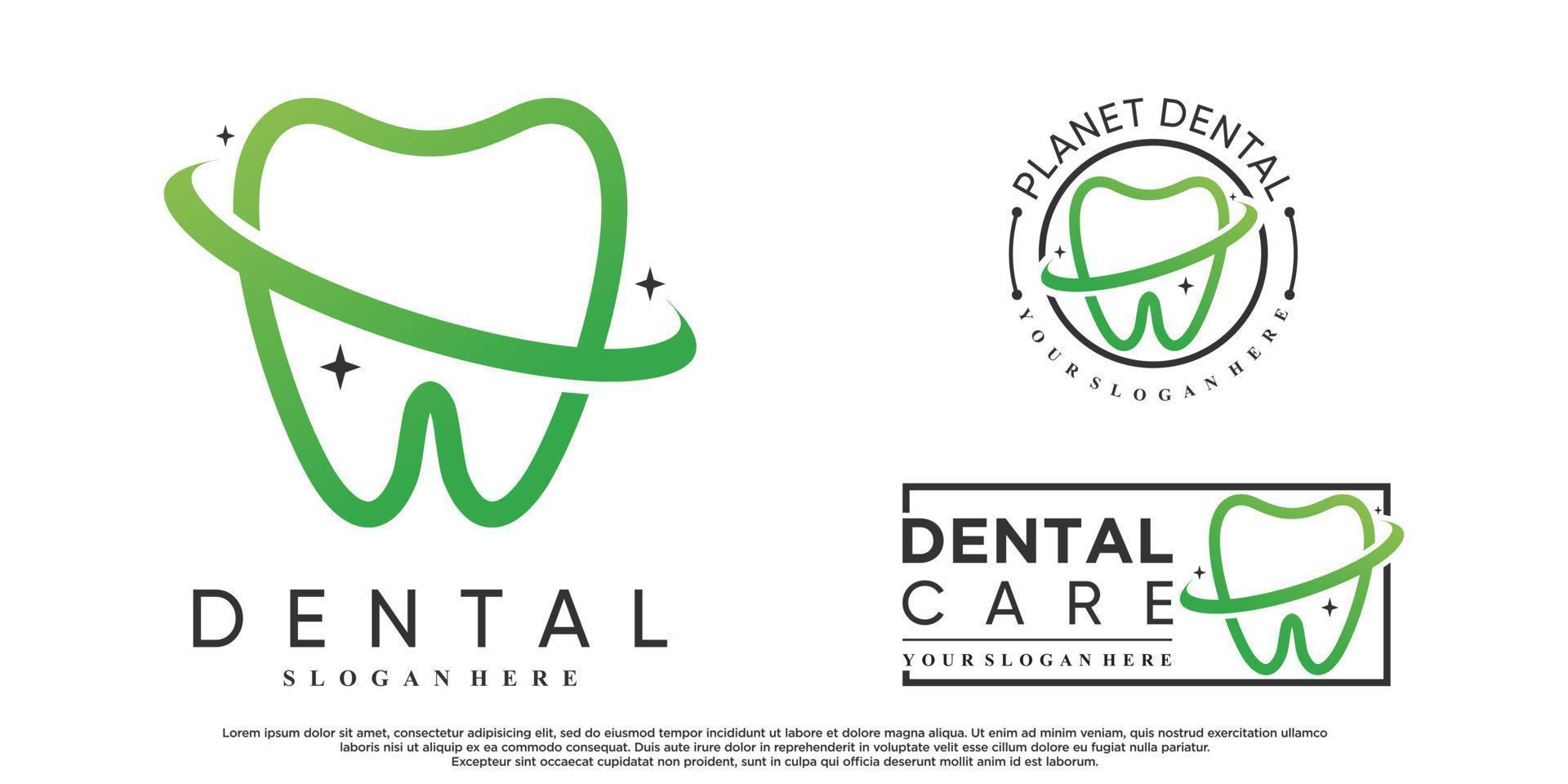 ícone dental conjunto design de logotipo com vetor premium elemento criativo