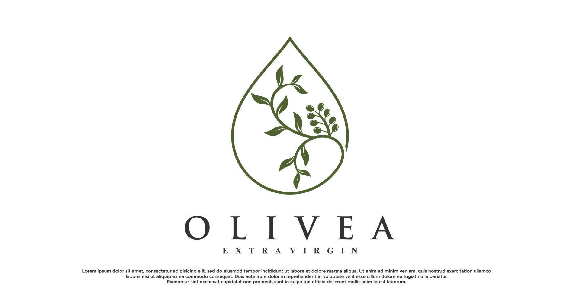 design de logotipo de azeite com vetor premium de conceito moderno