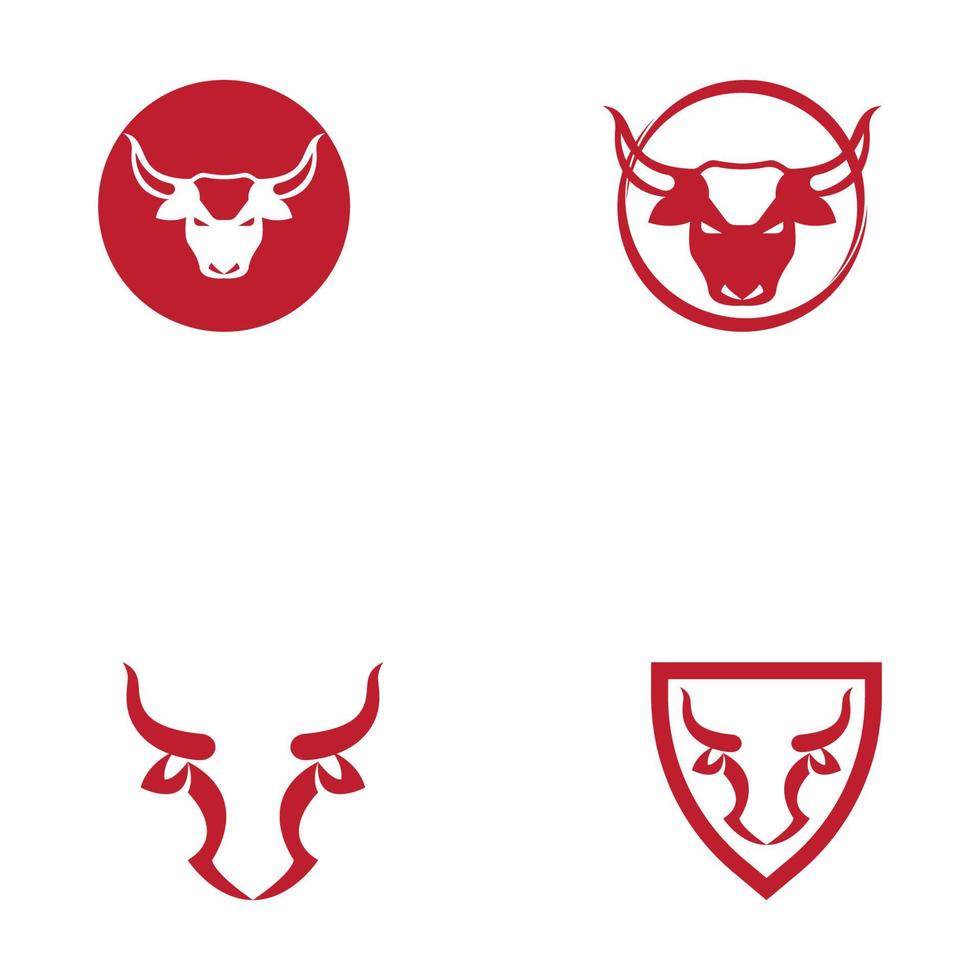 ilustração de ícone de vetor de modelo de logotipo de chifre de vaca