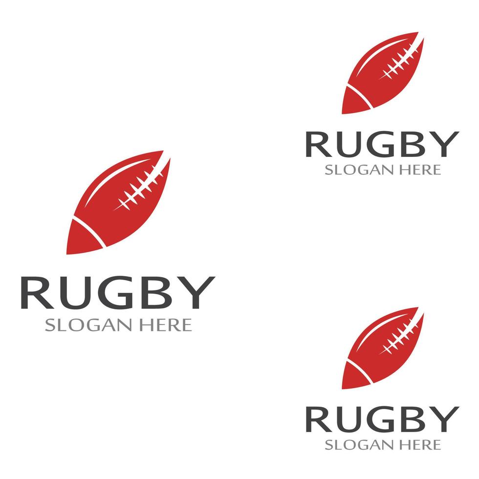 Modelo de logotipo de vetor de ícone de futebol americano de bola de rugby