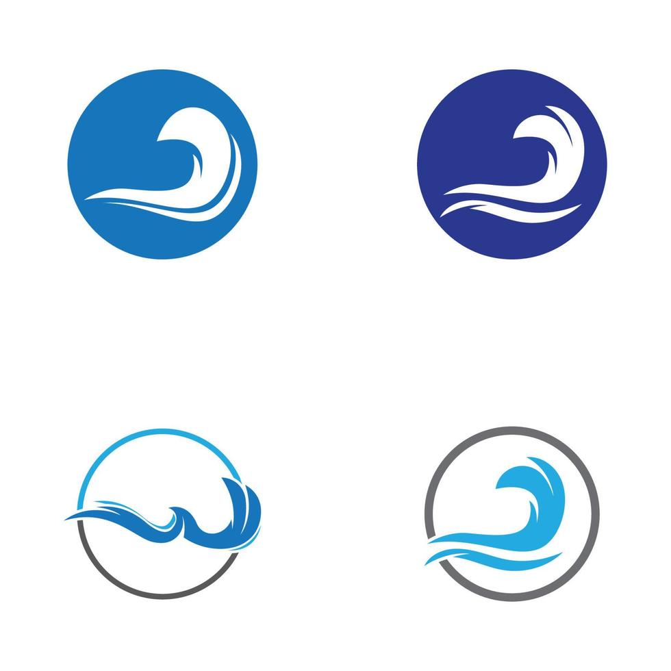 logotipo da onda de água e logotipo da onda do mar ou ondas de água da praia, com conceito de design vetorial. vetor