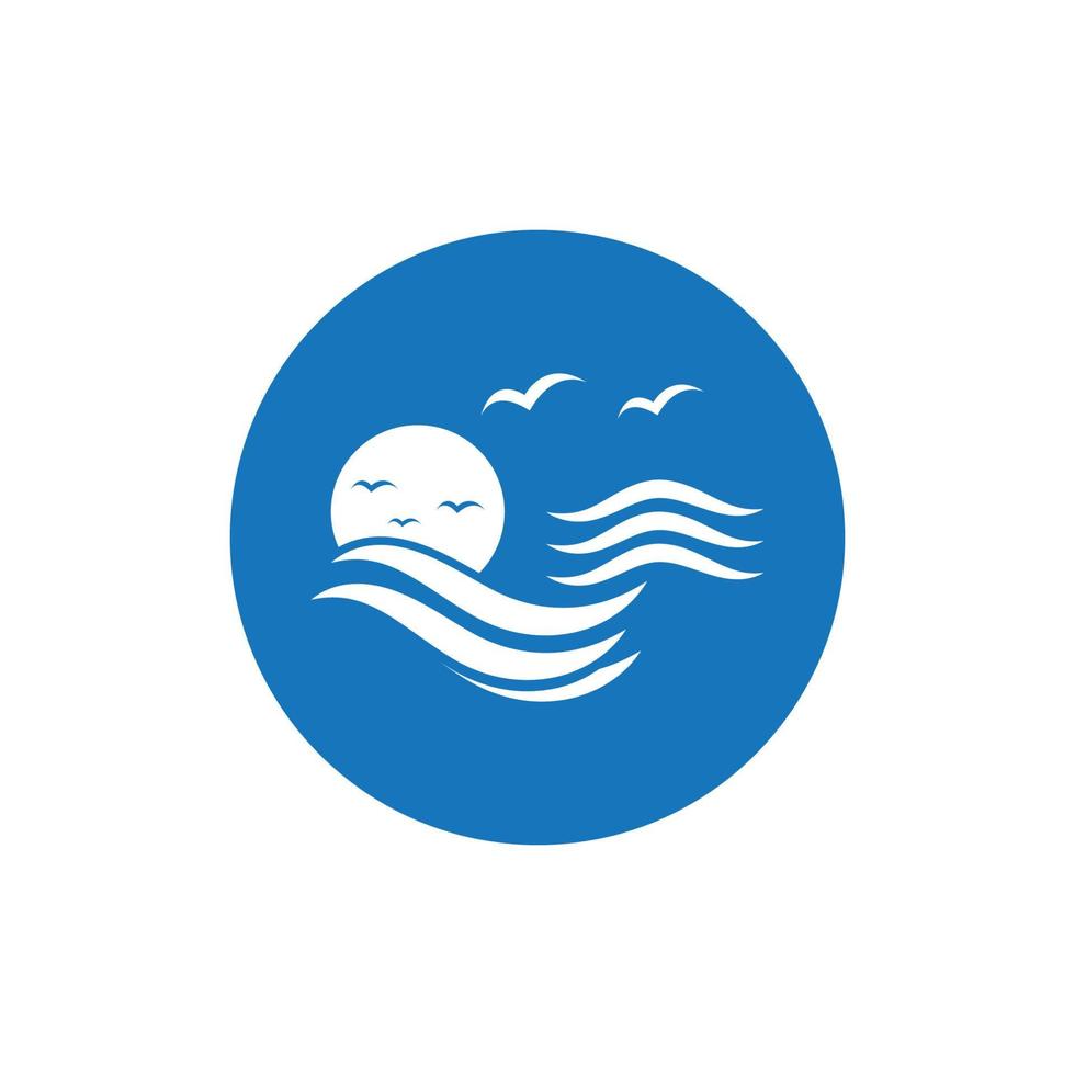 logotipo da onda de água e logotipo da onda do mar ou ondas de água da praia, com conceito de design vetorial. vetor