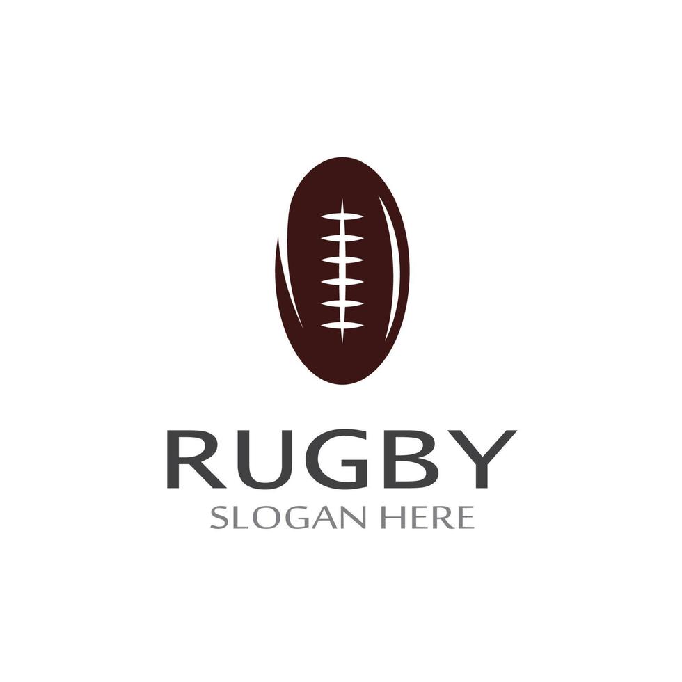 Modelo de logotipo de vetor de ícone de futebol americano de bola de rugby