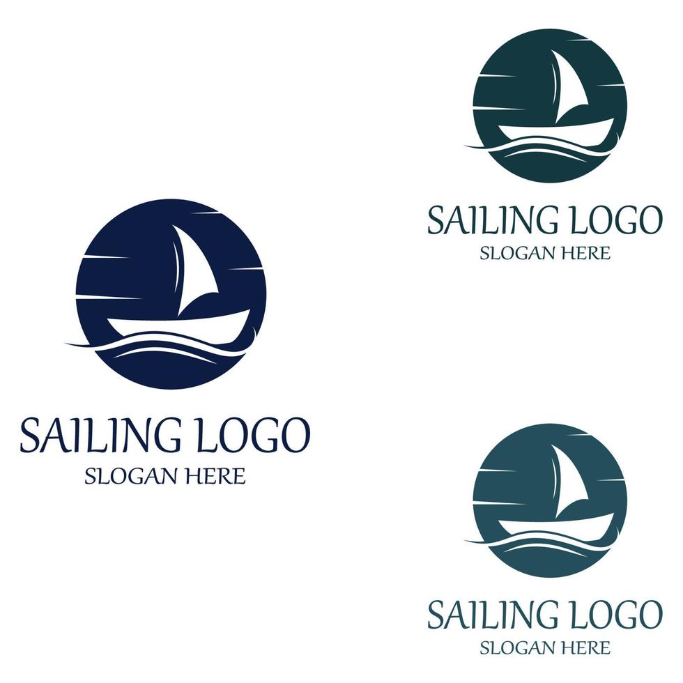 vetor de modelo de logotipo de barco à vela