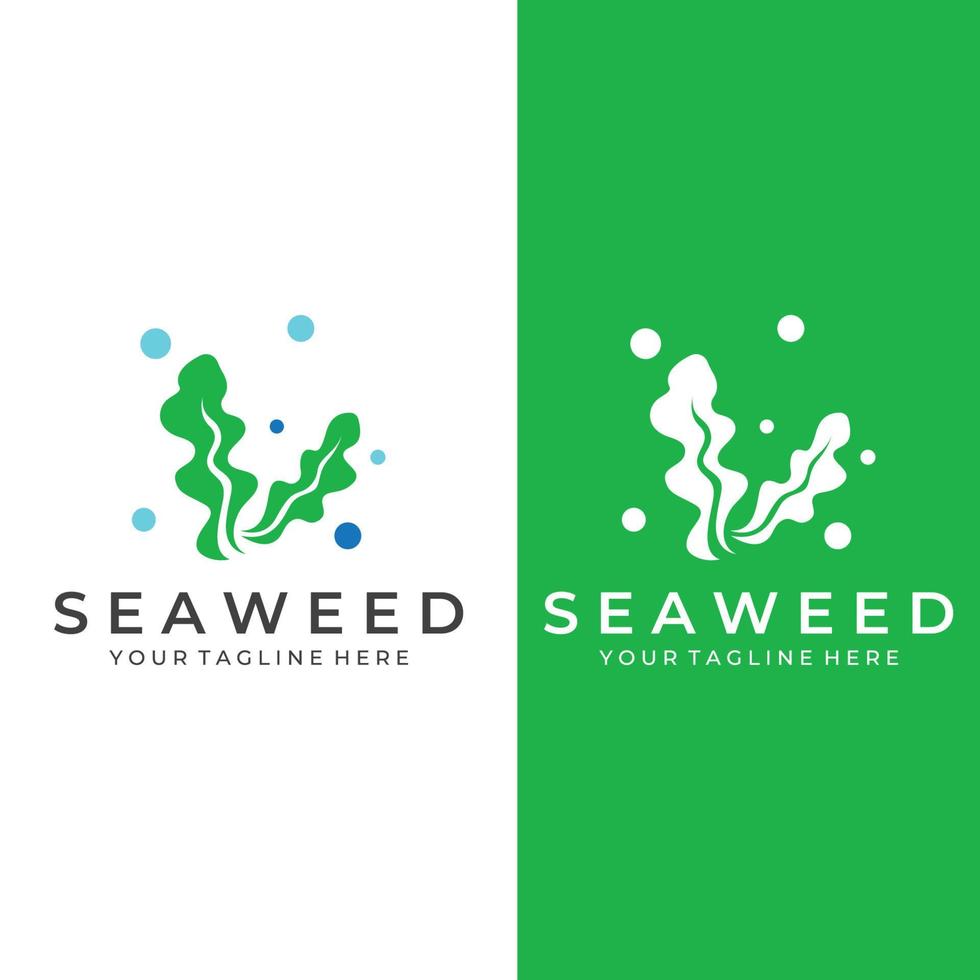 logotipo de algas marinhas com design de vetor de ilustração de modelo.