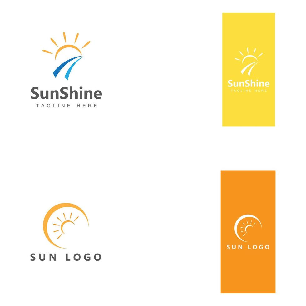 modelo de design da ilustração do vetor do símbolo do logotipo da praia do sol.