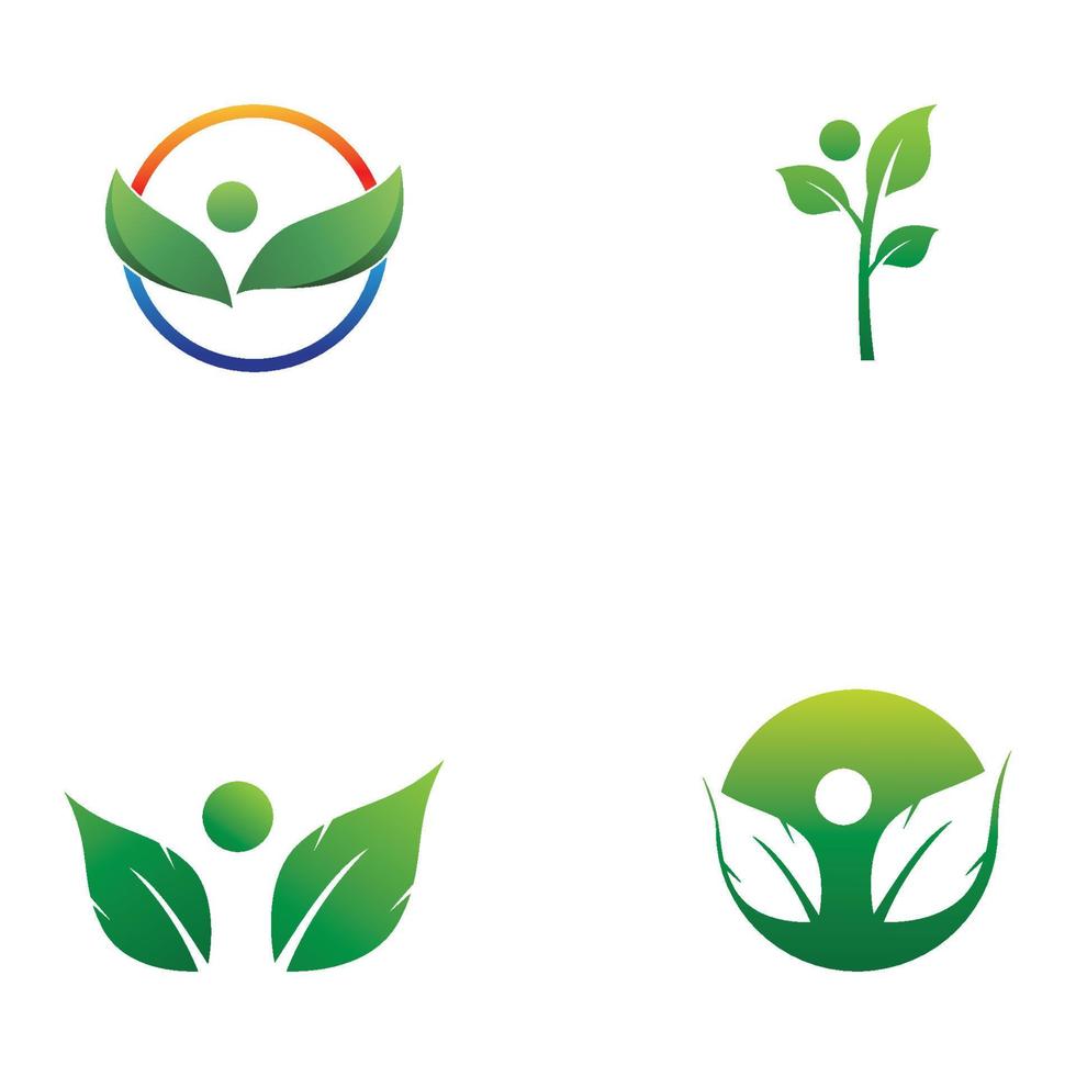 logotipo da folha verde. desenho vetorial de jardins, plantas e natureza. vetor