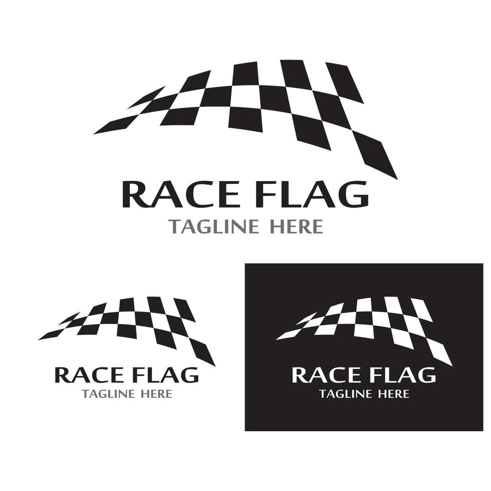 design de ícone de logotipo de bandeira de corrida vetor
