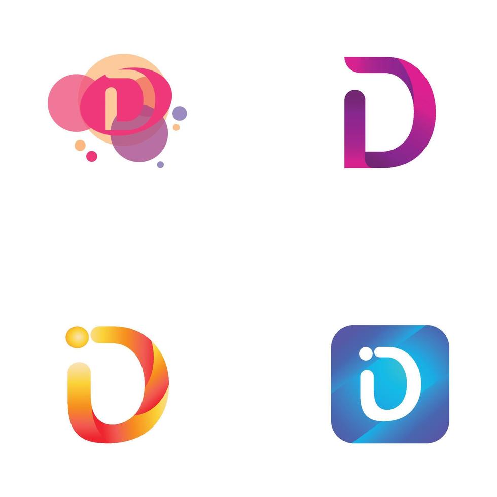 d letter logo, minimalista simples, criativo e moderno. vetor