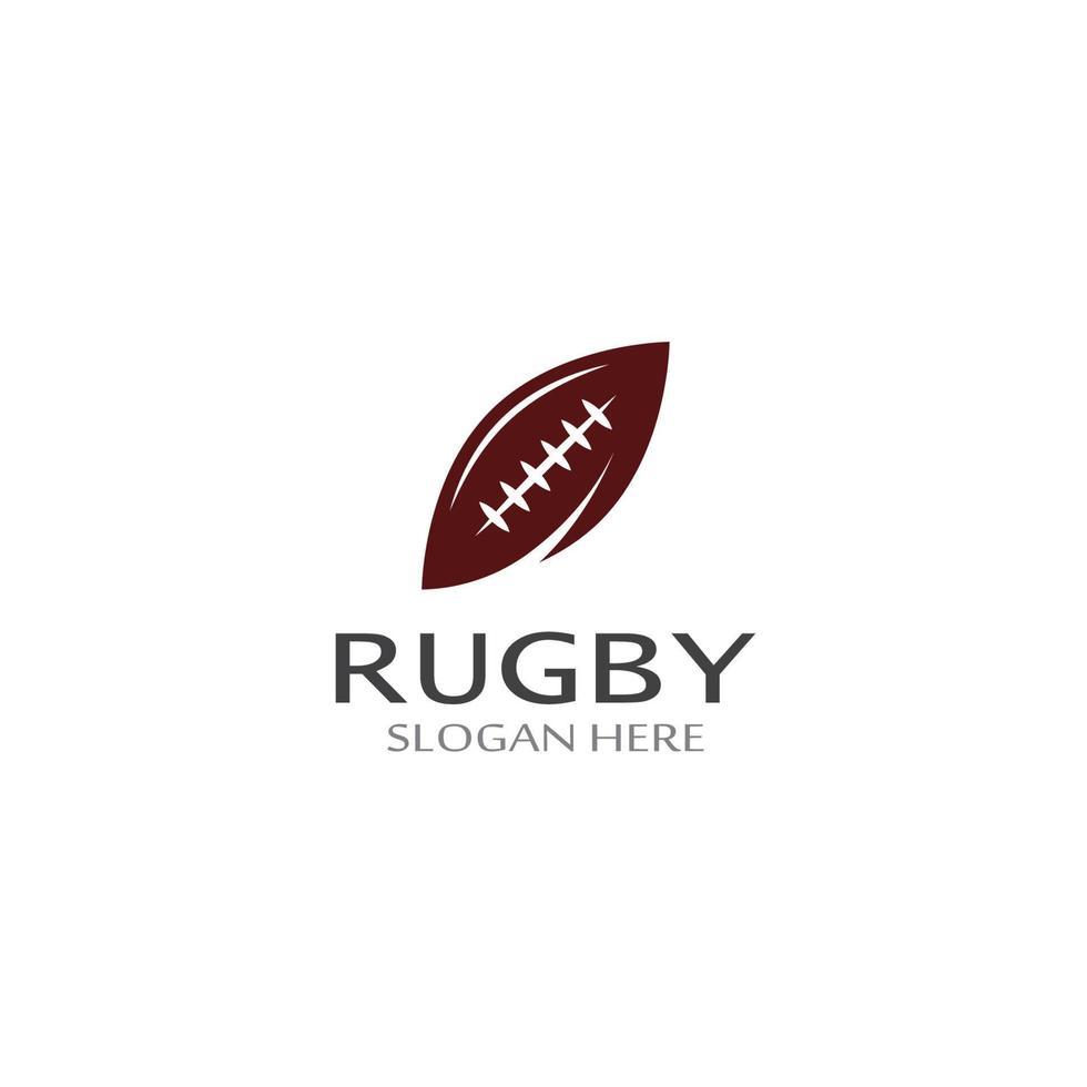 Modelo de logotipo de vetor de ícone de futebol americano de bola de rugby