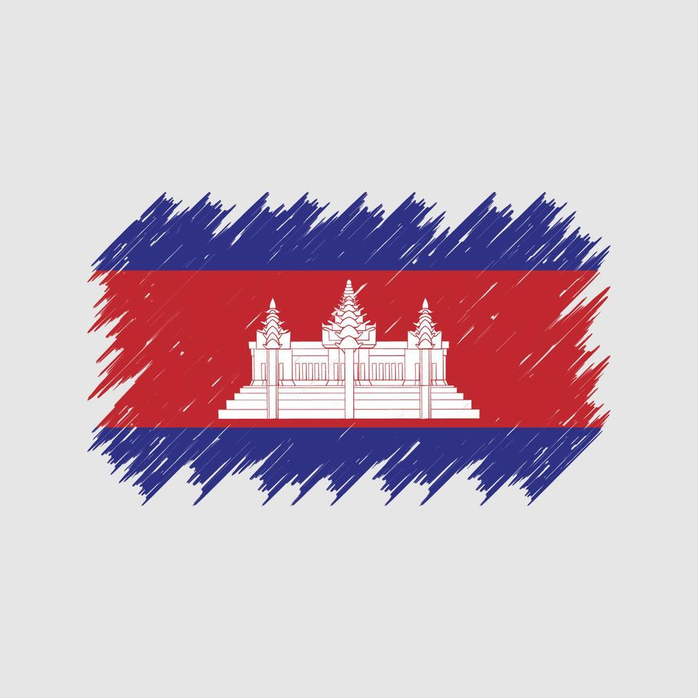 escova de bandeira do camboja. bandeira nacional vetor