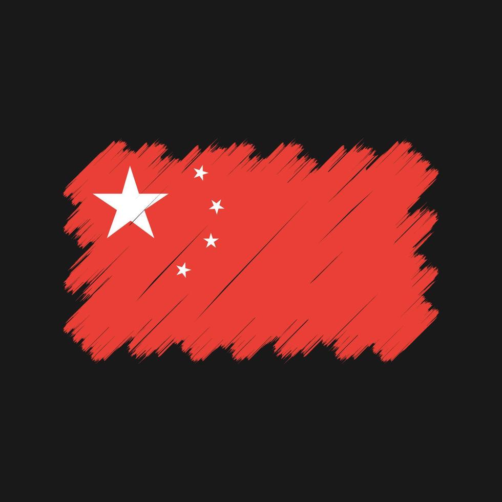 pinceladas de bandeira da china. bandeira nacional vetor