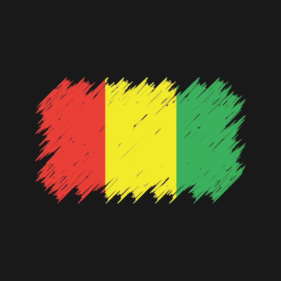 pincel de bandeira da guiné. bandeira nacional vetor