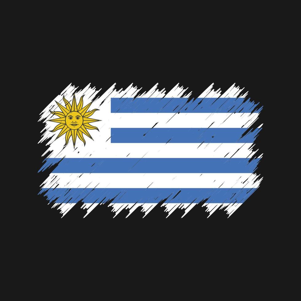 pincel de bandeira do uruguai. bandeira nacional vetor