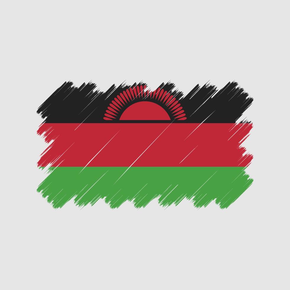 pinceladas de bandeira do malawi. bandeira nacional vetor