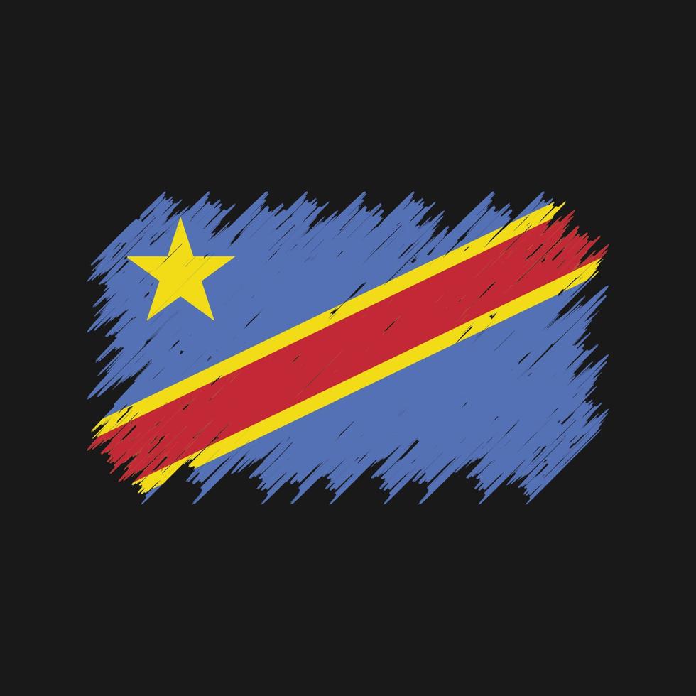 pincel de bandeira da república do congo. bandeira nacional vetor