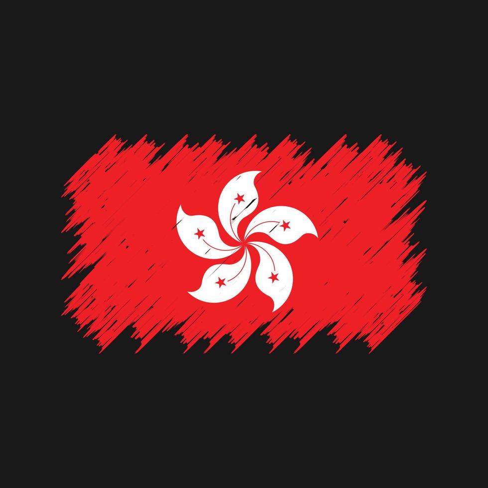 escova de bandeira de hong kong. bandeira nacional vetor
