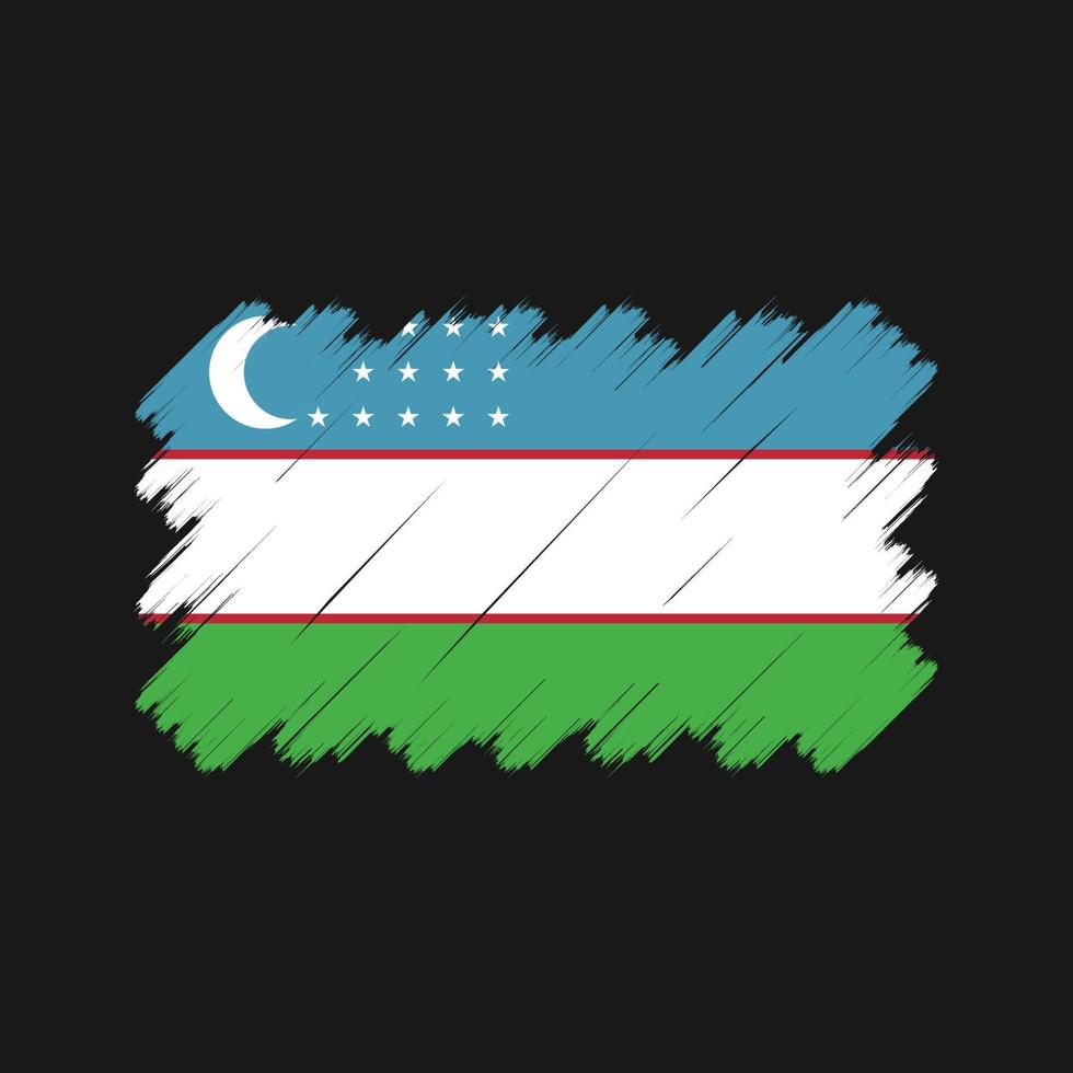 pinceladas de bandeira do uzbequistão. bandeira nacional vetor