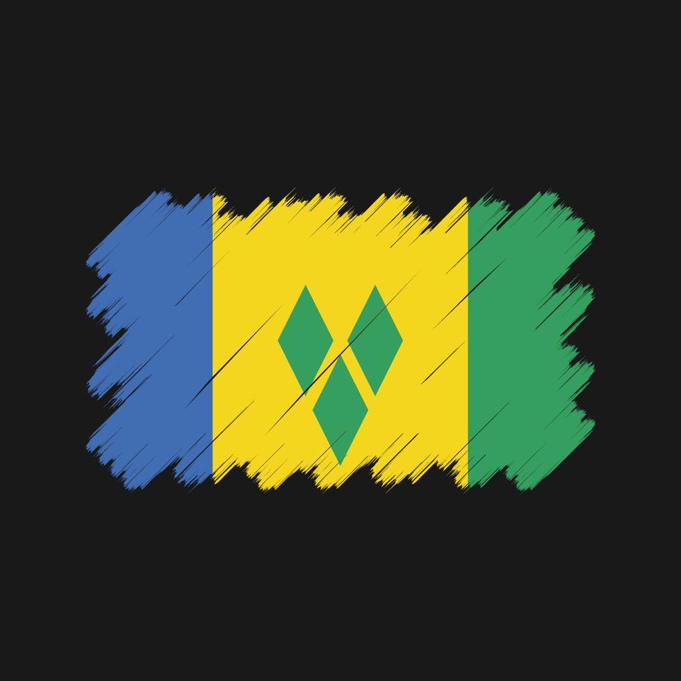 São Vicente e Granadinas sinalizam pinceladas. bandeira nacional vetor