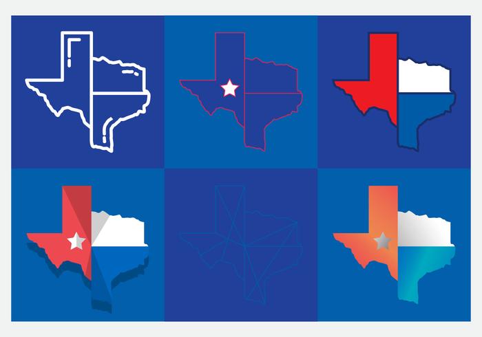 Ícones de vetor de mapa do Texas # 5