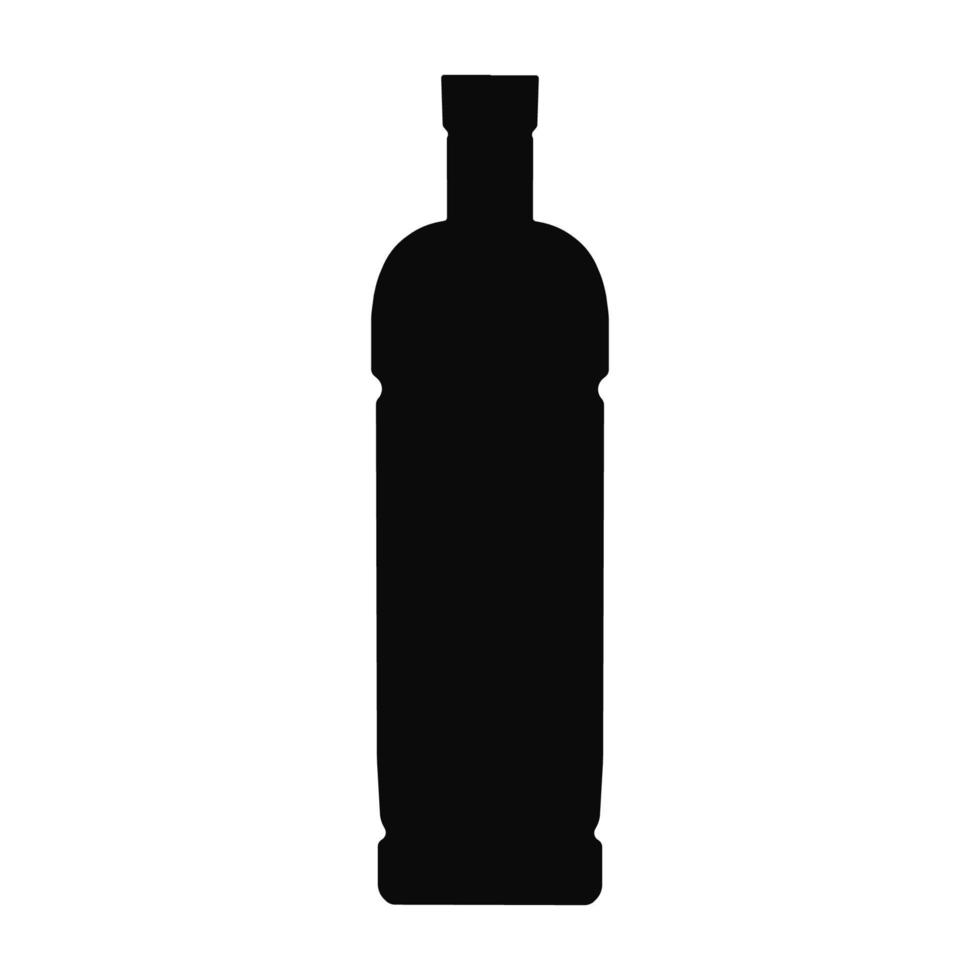 vetor garrafa plástico ícone vetor silhueta cor preta