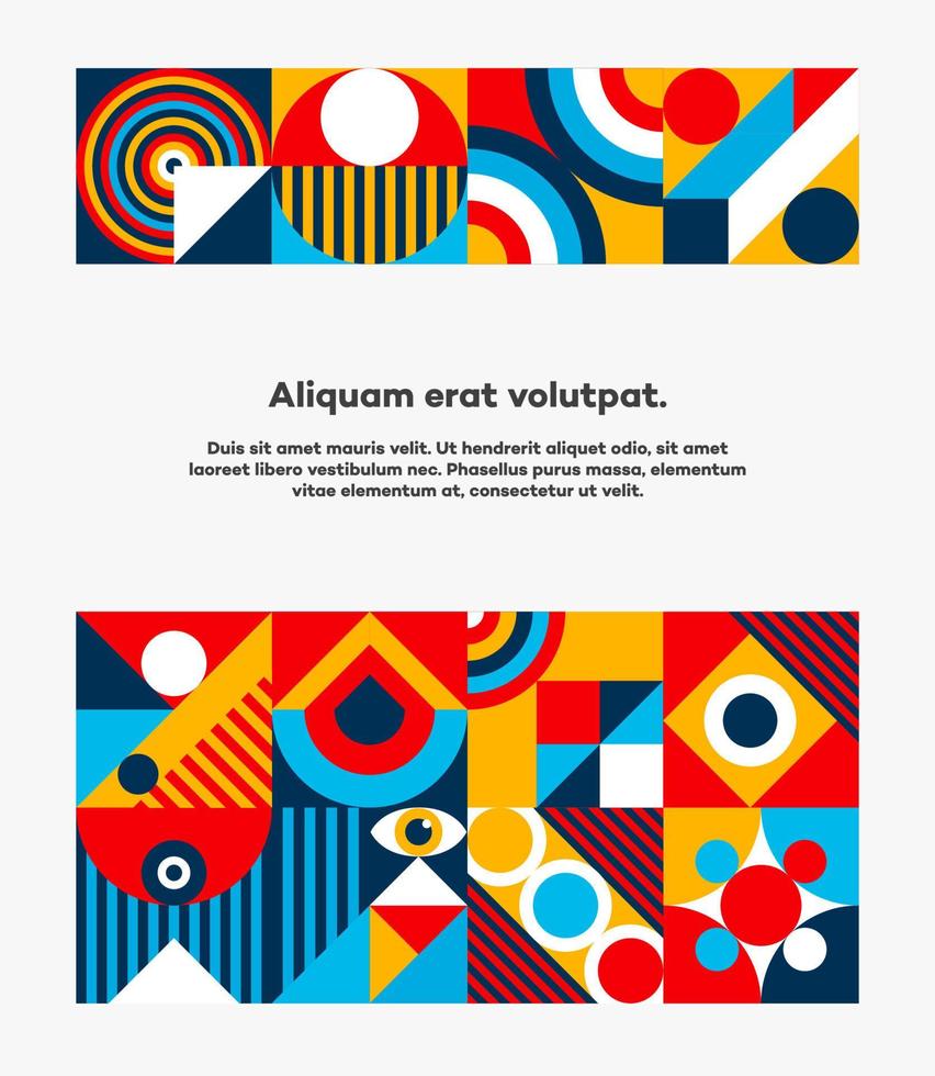 design de capa bauhaus estilo geométrico mínimo dos anos 20 vetor