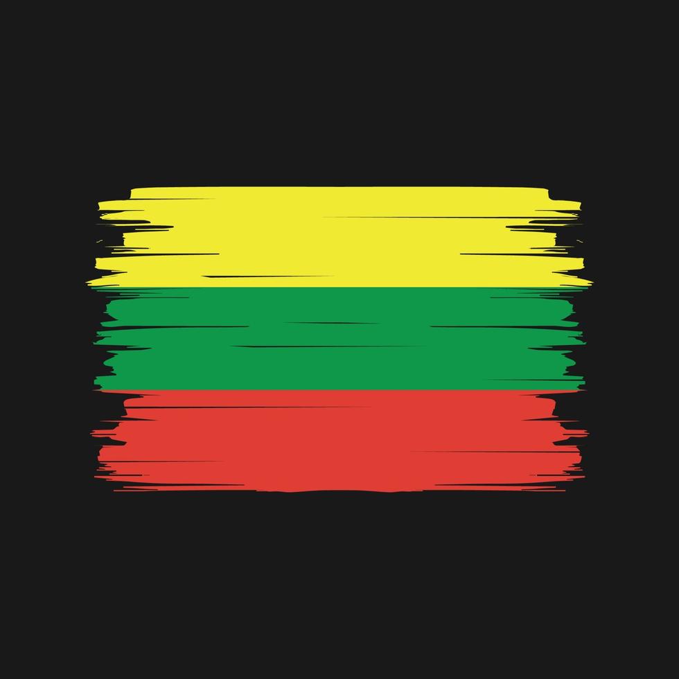 vetor de pincel de bandeira da Lituânia. bandeira nacional