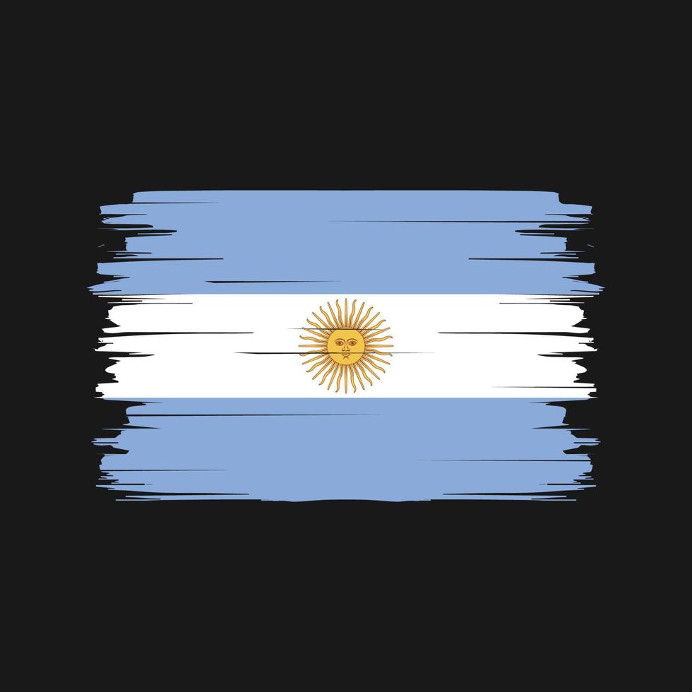 vetor de pincel de bandeira argentina. bandeira nacional