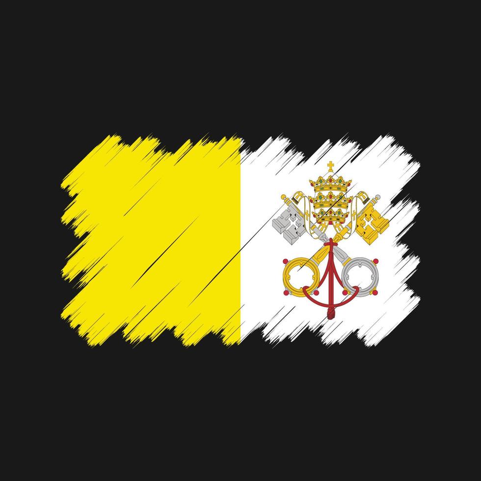 pinceladas de bandeira do Vaticano. bandeira nacional vetor