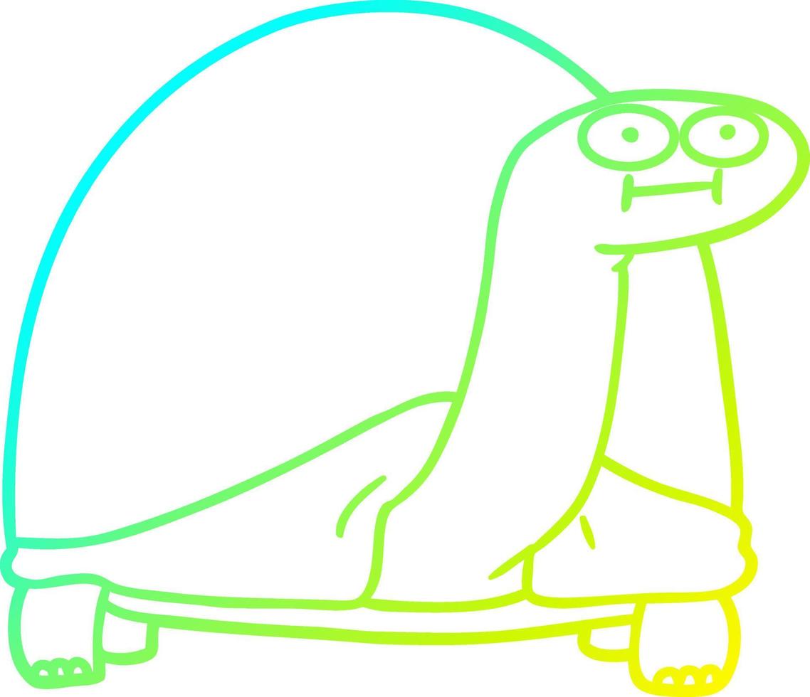 tartaruga de desenho de linha de gradiente frio desenho vetor