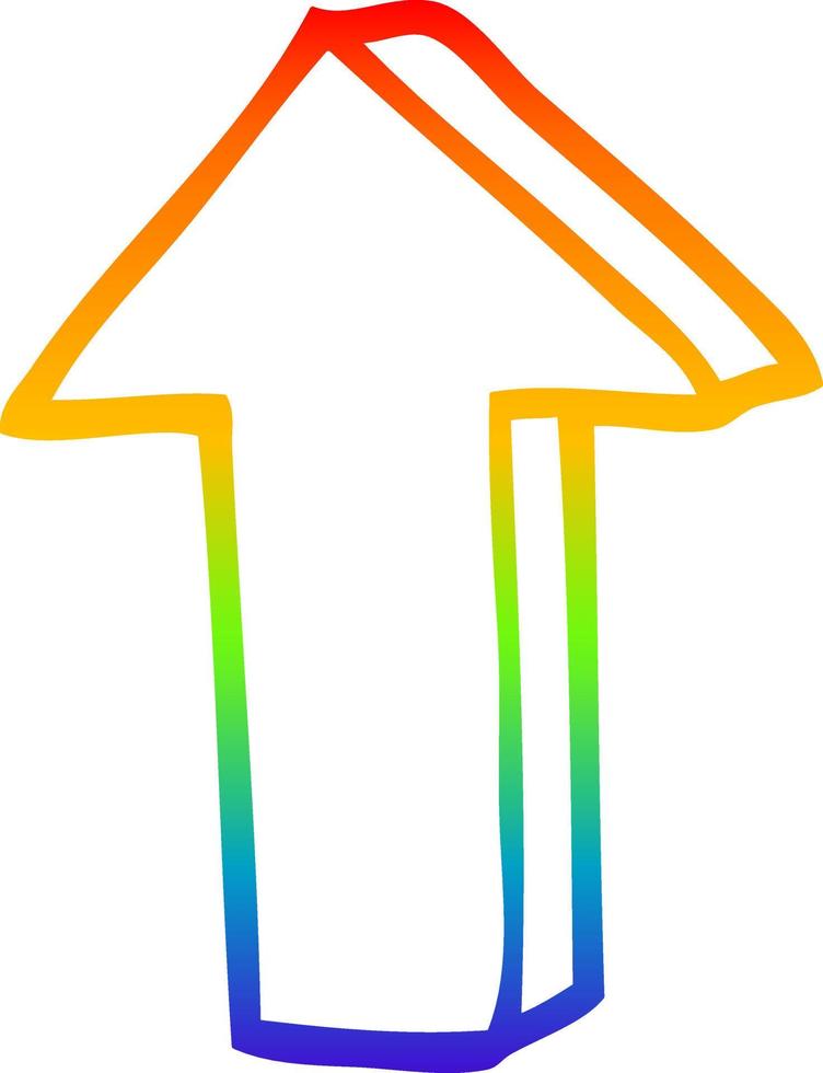 seta de desenho de linha de gradiente de arco-íris vetor