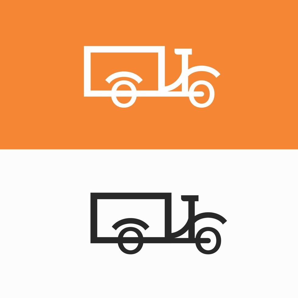 ícone de linha de vetor de bicicleta de carga
