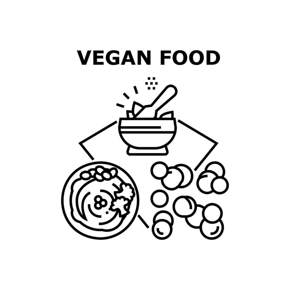 ilustração vetorial de ícone de comida vegana vetor