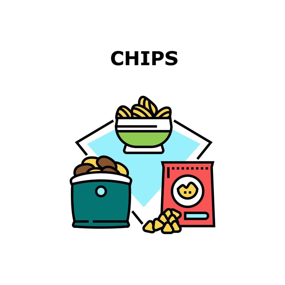 ilustração de cor de conceito de vetor de lanche de batatas fritas