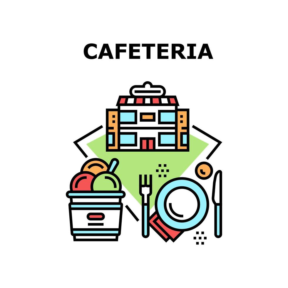 ilustração de cor de conceito de vetor de comida de cafeteria